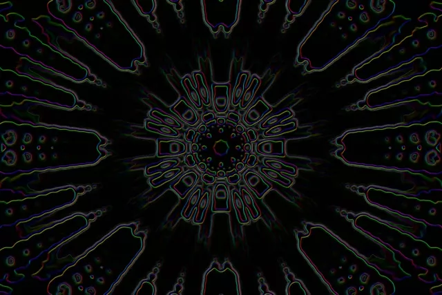 Neon Tunnel Kaleidoscope Vortex 60fps 3:2 Screensaver Animation