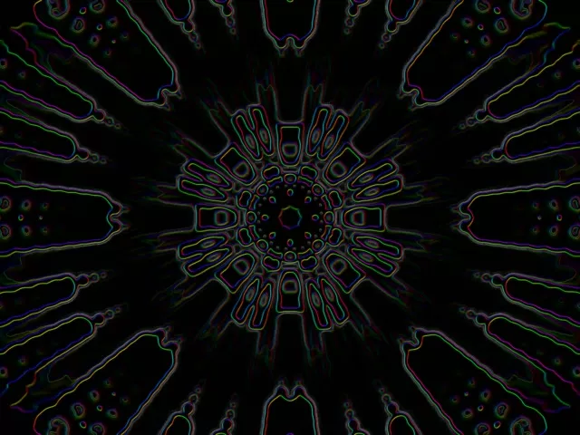Neon Tunnel Kaleidoscope Vortex 4:3 Classic 60fps Screensaver Loop