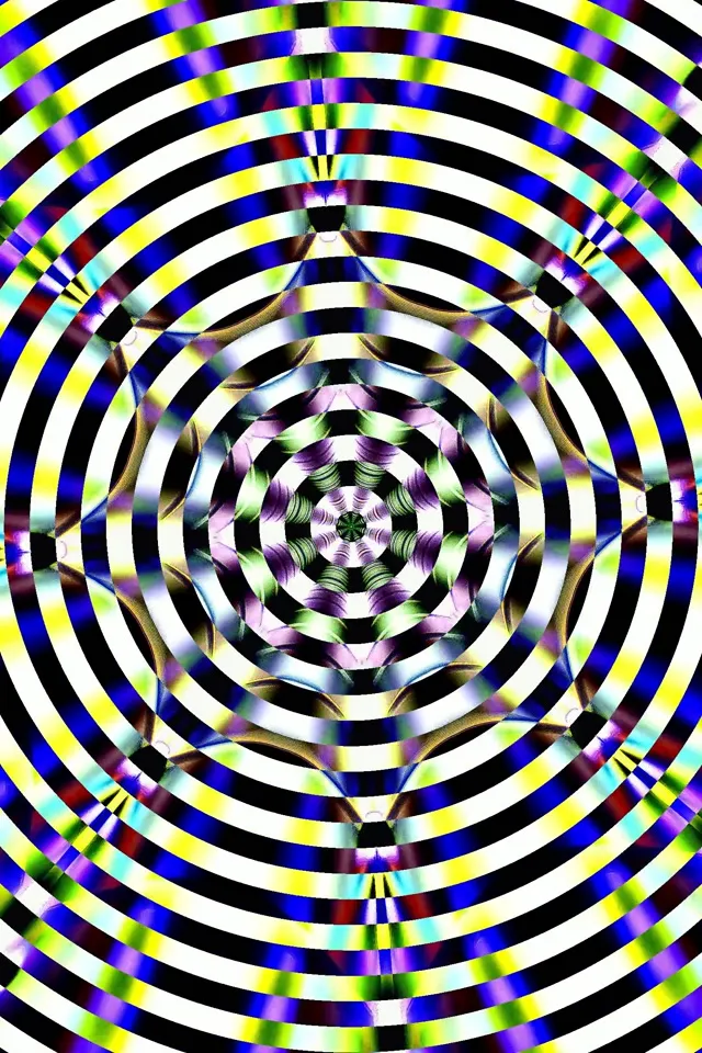 Neon Tunnel Concentric Circles Kaleidoscope 2:3 Portrait 60fps Screensaver VJ Loop