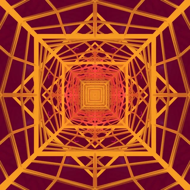 Neon Tunnel Pulserend Vierkant Vorteks | 1:1 Vierkant 60fps VJLoops Screensaver