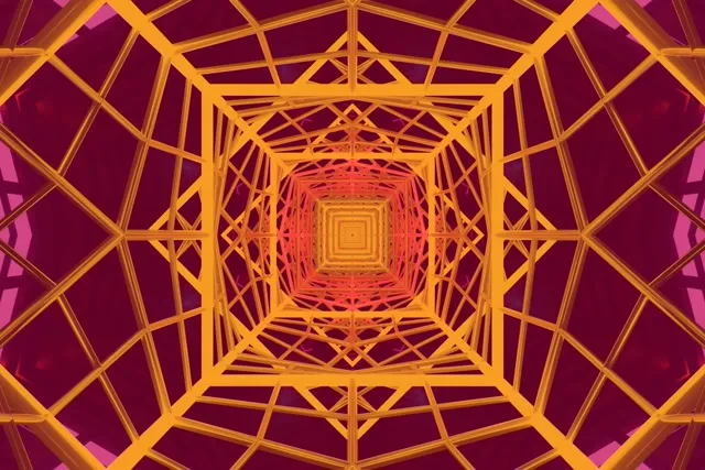 霓虹隧道脉动方形漩涡 3:2 Surface 60fps VJLoops 屏保