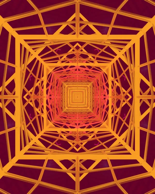 Túnel de Neón Vórtice Cadrado Fractal 4:5 Instagram 60fps Protector VJLoops
