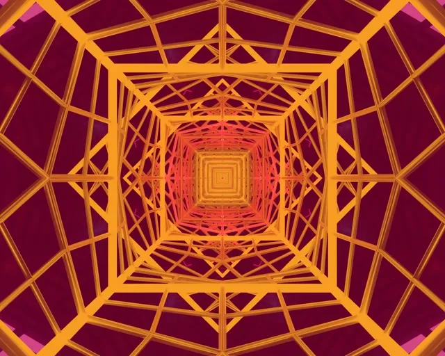 5:4 industrial túnel neon 60fps screensaver VJ loop vórtice quadrado pulsante