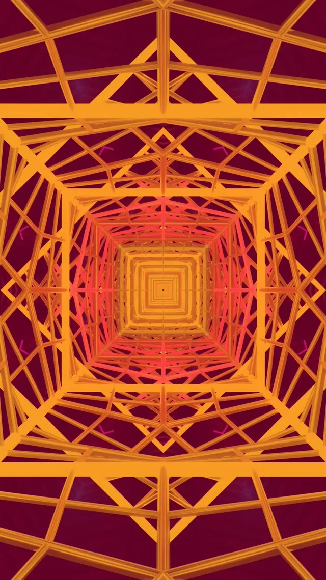 VJLoops Loop นีออนอุโmoongค์ 9:16 Reels 60fps Screensaver Pulsating Square Vortex