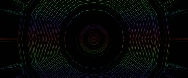 Terowongan Neon Pusaran Segi Delapan Spiral | 2.39:1 Cinemascope 60fps VJLoops Screensaver