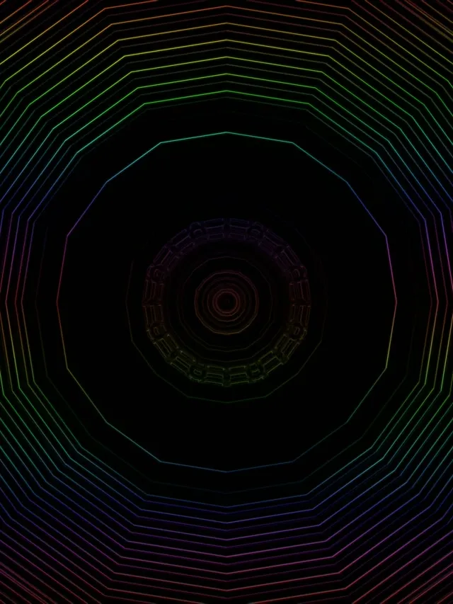 Neon Tunnel Spiraling Octagon Vortex 3:4 iPad Portrait 60fps VJLoops Screensaver