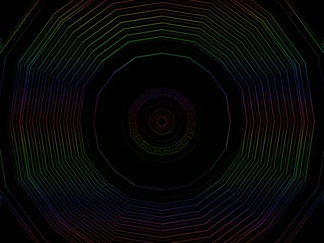 Neon Tunnel Octagonal Vortex Loop 4:3 Classic 60fps Screensaver VJ Animation