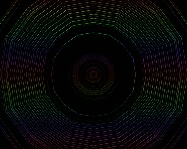 Neon Tunnel Octógono Pulsante VJ Loop 5:4 Industrial 60fps Screensaver
