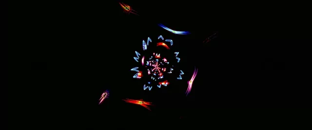 نفق نيون منظار ملون دوامة مفتن | 2.39:1 Cinemascope 60fps حافظ شاشة