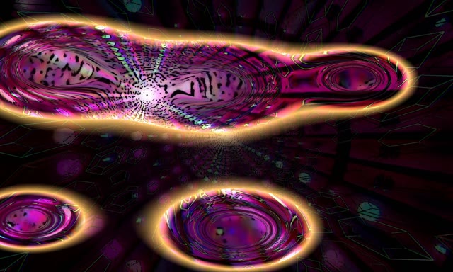 Neon Tunnel VJ Loop 5:3 Wide 60fps Screensaver Purple Gold Swirls