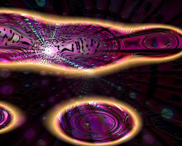 Neon Tunnel VJ Loop 5:4 Industrial 60fps Purple Gold Screensaver Motion