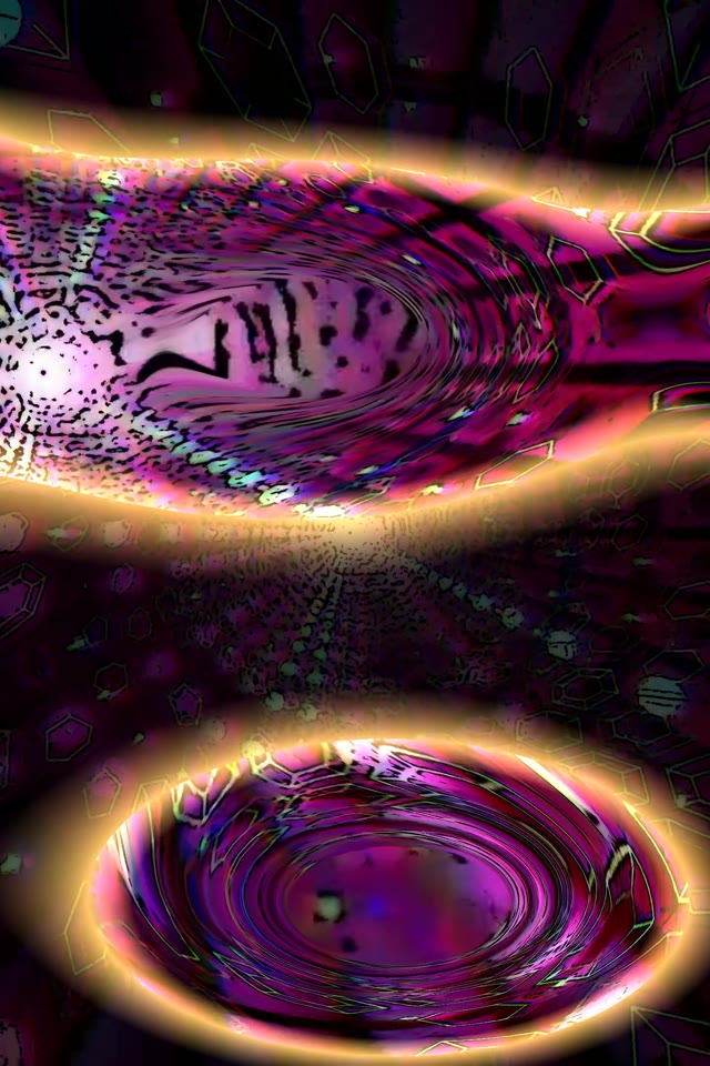 Neon Tunnel VJ Loop 9:16 60fps Screensaver Purple Gold Swirl Motion
