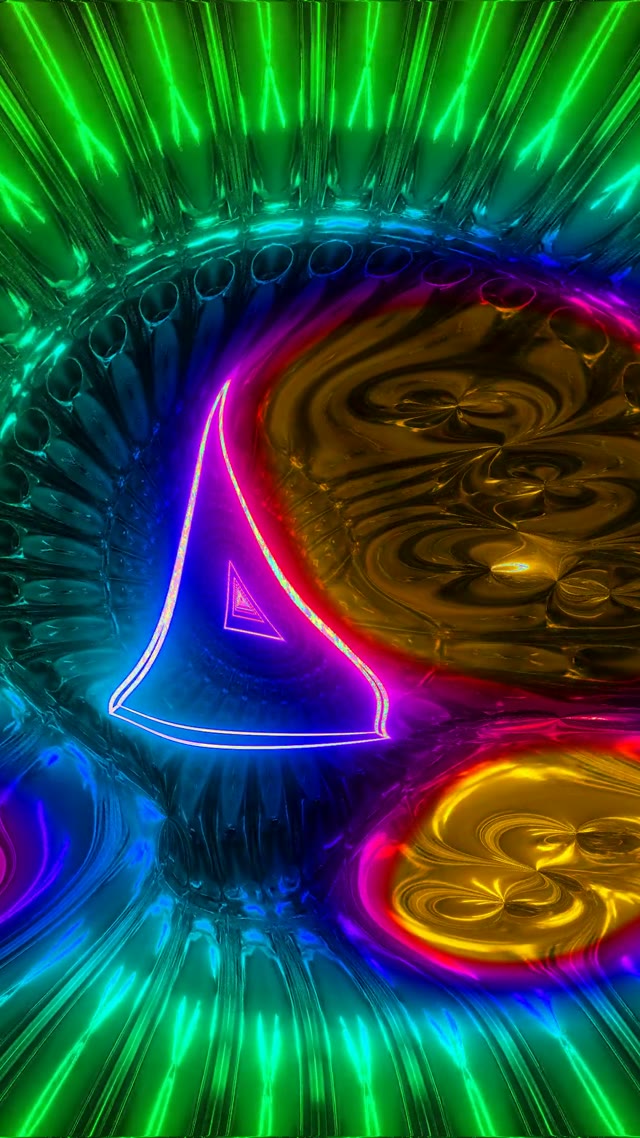Neon Tunnel VJLoops 9:16 Reels 60fps Screensaver Geometric Light