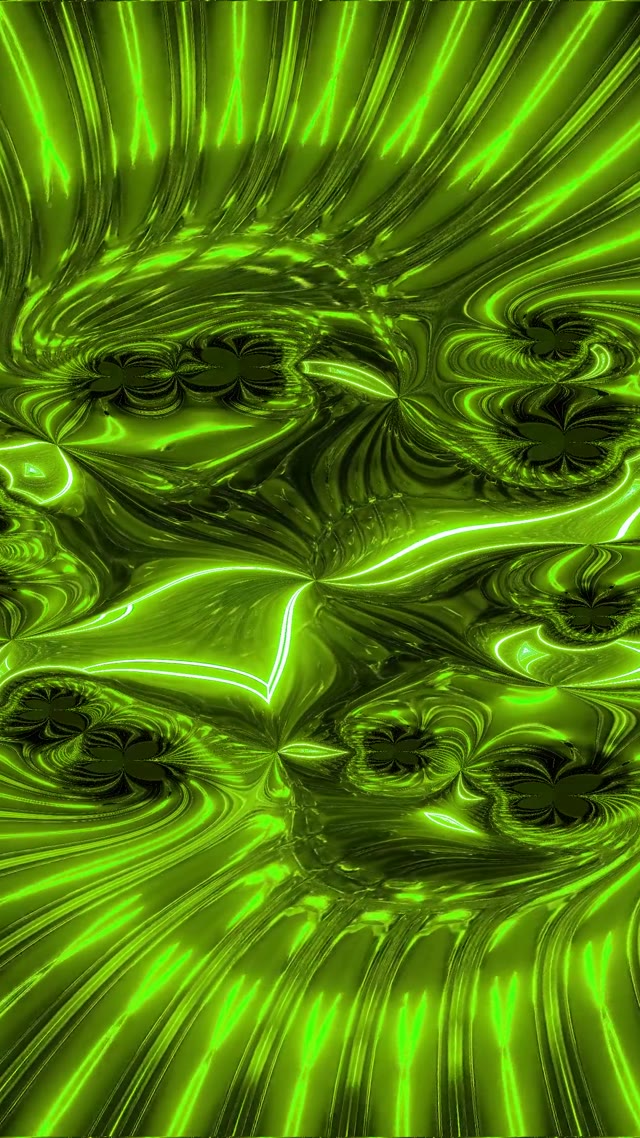 Neon Tunnel VJ Loop 9:16 Reels 60fps Screensaver Green Fractals