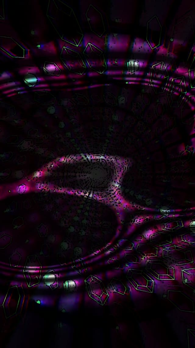 Neon Tunnel VJ Loop 9:16 Reels 60fps Screensaver Purple Pink Geometric
