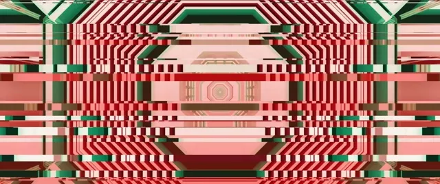 Neon Tunnel VJ Loop - Striped Geometric Grid 2.39:1 Cinemascope 60fps Screensaver