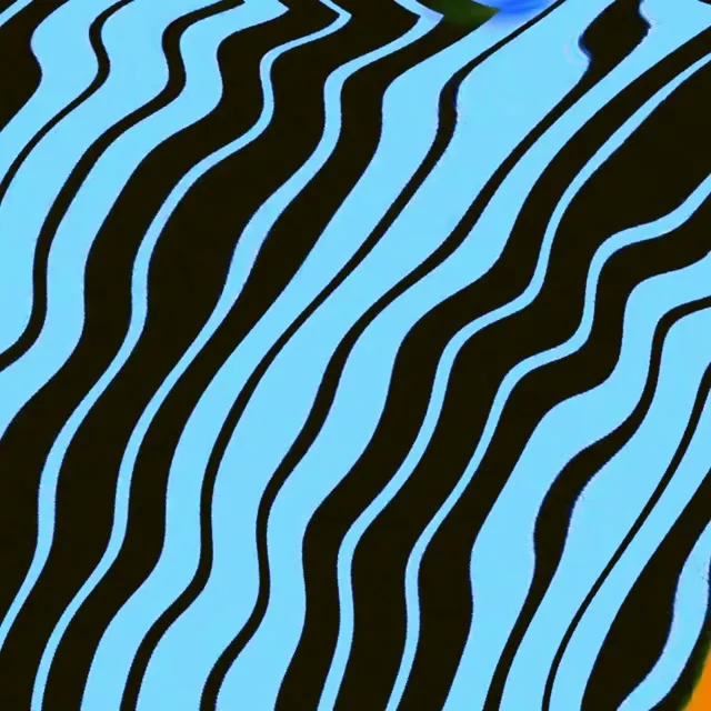 Túnel de Neó Ratlles Ondulades Blau Taronja VJ Loop 1:1 Quadrat 60fps Protector de Pantalla