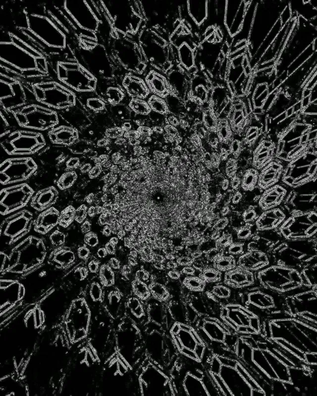 Tunel Neon Cristal Alb Hexagon 60fps Screensaver PC VJ Loop 4:5 Instagram