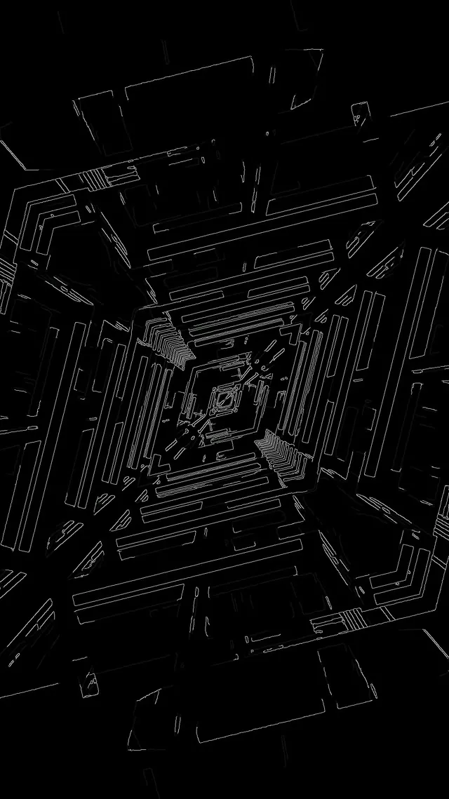 Tunel Neon Sci-Fi Wireframe VJ Loop 9:16 Reels 60fps Screensaver