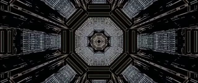 Aštuonkampis Neon Tunelis Ekrano užsklanda 60fps 2.39:1 Cinemascope VJ Loop