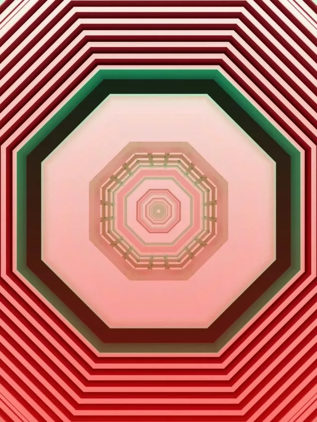 Octagon Neon Tunnel VJ Loop 3:4 iPad 60fps Screensaver