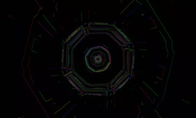 Восьмиугольный неоновый туннель 5:3 широкий 60fps скринсейвер VJLoops движение фон