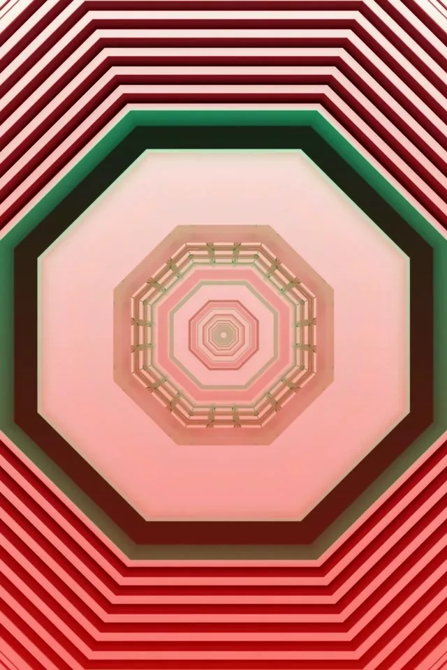 Octagonal Neon Tunnel Screensaver 2:3 Portrait 60fps VJ Loop