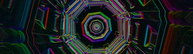 Octagonal Neon Tunnel VJ Loop 32:9 Ultrawide 60fps Screensaver