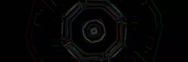 Túnel de Neón Vórtex Octagonal 3:1 Triple Ancho 60fps VJLoops Protector de Pantalla