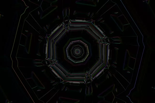 Nyolcszögletű Neon Alagút Vortex 3:2 60fps Képernyővédő VJLoops