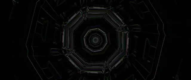 Twnnel Neon Octagonal Vortex Loop 2.39:1 Cinemascope 60fps Screensaver