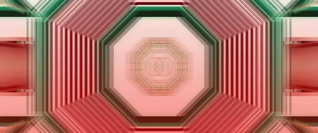 Aštuonkampis rožinis neono tunelis VJ kilpa 2.39:1 cinemaskopas 60fps ekrano užsklanda