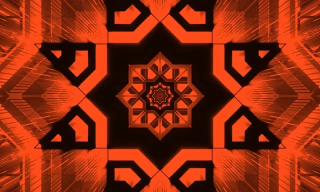 Vj loop Túnel Neon Laranxa Estrela Fractal 5:3 ancho 60fps Protector de Pantalla