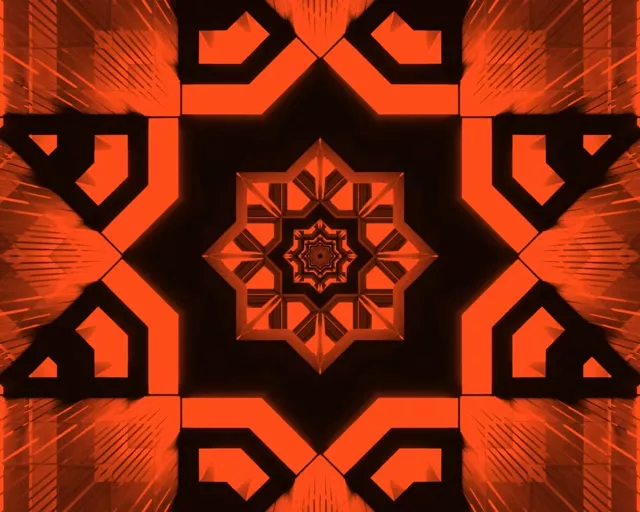 Vj loop 5:4 industrial 60fps neon tunnel orange geometric star screensaver