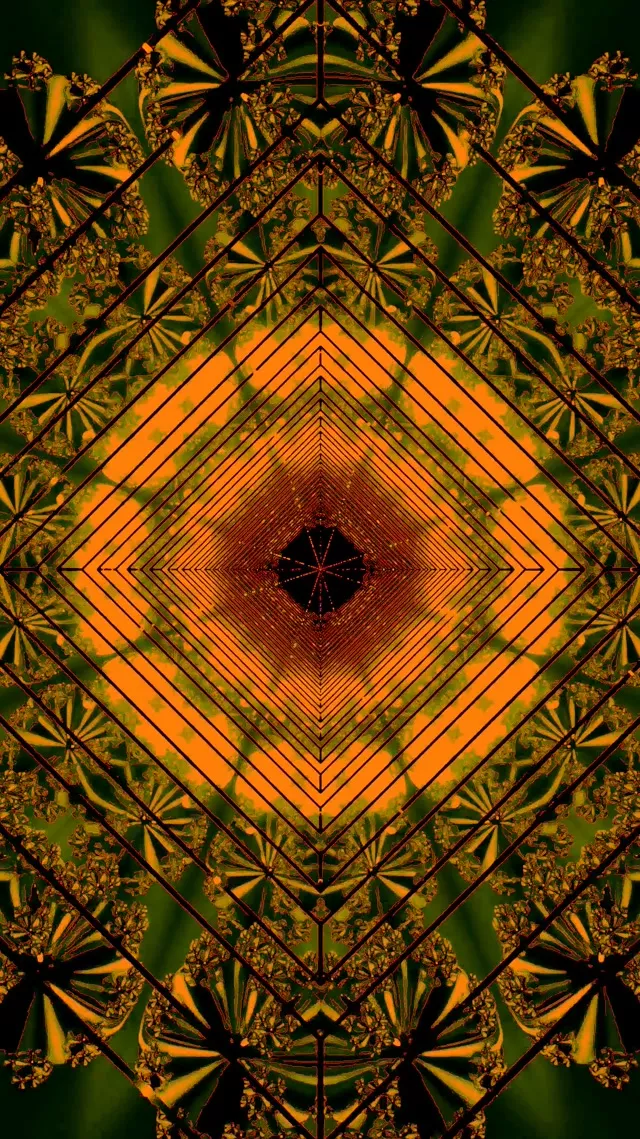 Orange Grøn Neon Tunnel Pauseskærm 60fps 9:16 Reels VJ Loop PC Laptop