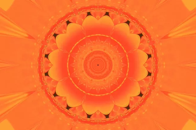 Tunnel Néon Mandala Orange Économiseur d'Écran 3:2 Surface 60fps VJ Loop