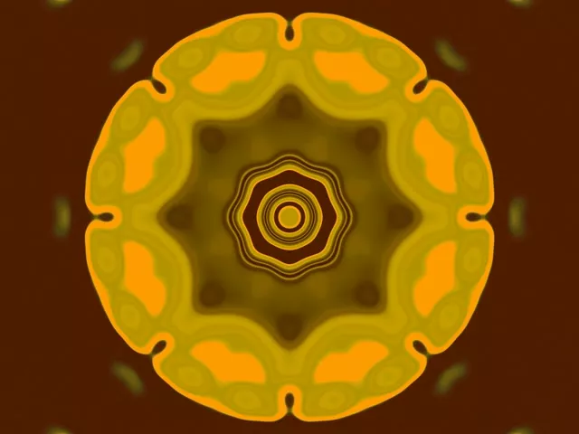 Oranžová Mandala Neónový Tunel Šetrič Obrazovky 4:3 Classic 60fps VJLoops