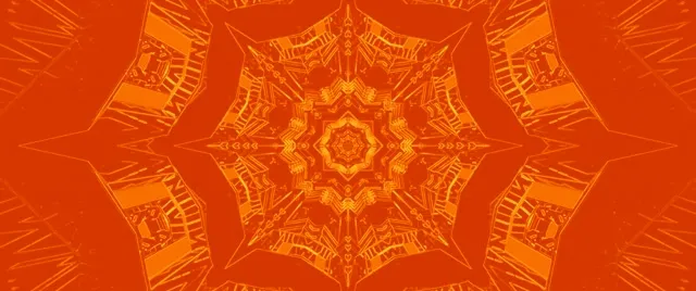 Orange Fractal Kaleidoscope Neon Tunnel VJ Loop 2.39:1 Cinemascope 60fps Screensaver