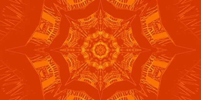 Orange Fractal Mandala Neon Tunnel Vj Loop 2:1 Univisium 60fps Screensaver