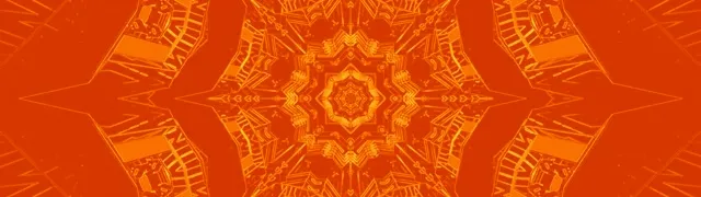 Neon Tunnel Fraktal Kaleidoskop Orange VJ Loop 32:9 Super Ultrawide 60fps Pauseskærm