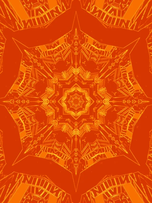 Neon Tünel Turuncu Mandala Yıldız VJ Loop 3:4 iPad Portrait 60fps Ekran Koruyucu