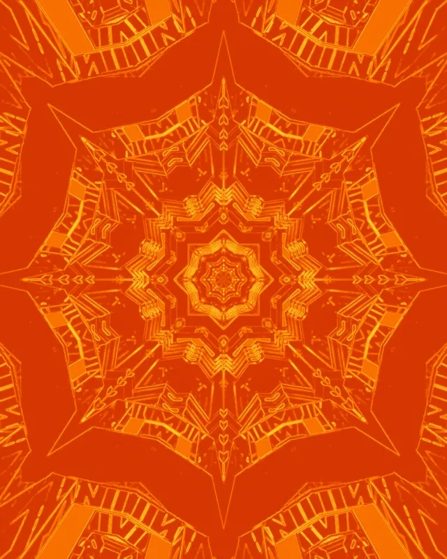 อุโมงค์นีออน Mandala Star ส้ม Vj Loop 4:5 Instagram 60fps Screensaver