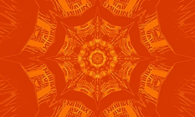 Neon Tunnel Orange Kaleidoskop Stjerne VJ Loop 5:3 Bred 60fps Pauseskærm