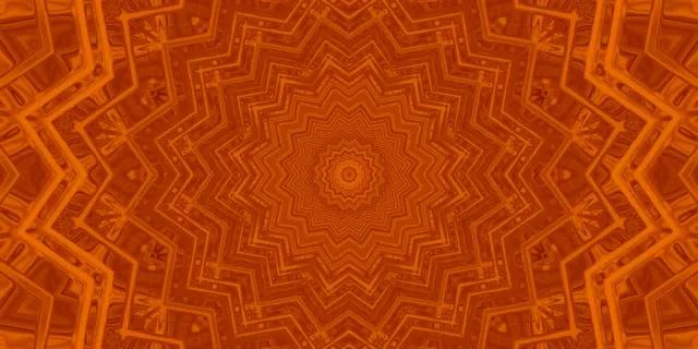 Orange Mandala Stern Neon Tunnel VJ Loop 2:1 Univisium 60fps Bildschirmschoner