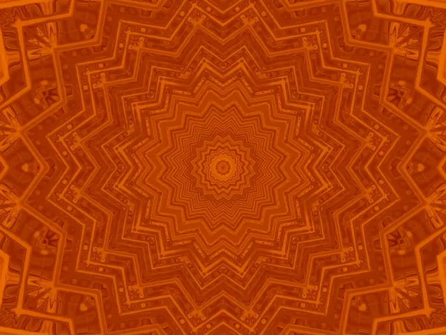 Twnnel Neon Mandala Seren Oren Vj Loop 4:3 Clasurol 60fps Arbedwr Sgrin