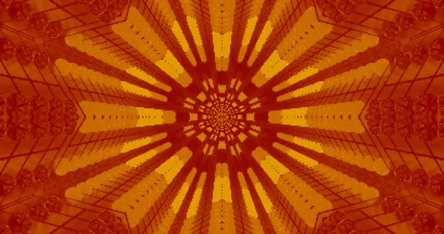 Портокалов неон тунел мандала 4K UHD 60fps чувар на екран VJ Loop