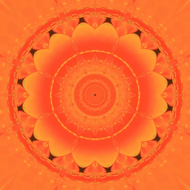 Orange Neon Tunnel Mandala Screensaver 1:1 Square 60fps Vj Loop
