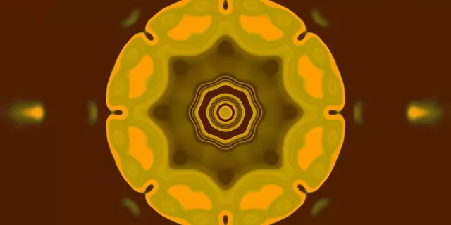 Terowongan Neon Orange Mandala Screensaver 2:1 Univisium 60fps VJ Loop
