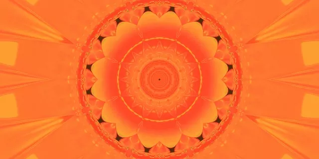 Terowongan Neon Orange Mandala Screensaver 2:1 Univisium 60fps VJ Loop