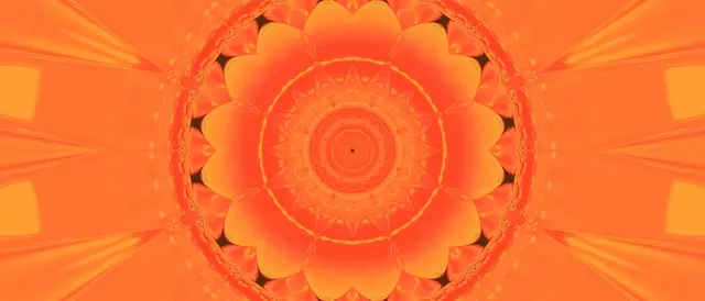 Orange Neon Tunnel Mandala Screensaver 21:9 Ultrawide 60fps VJ Loop